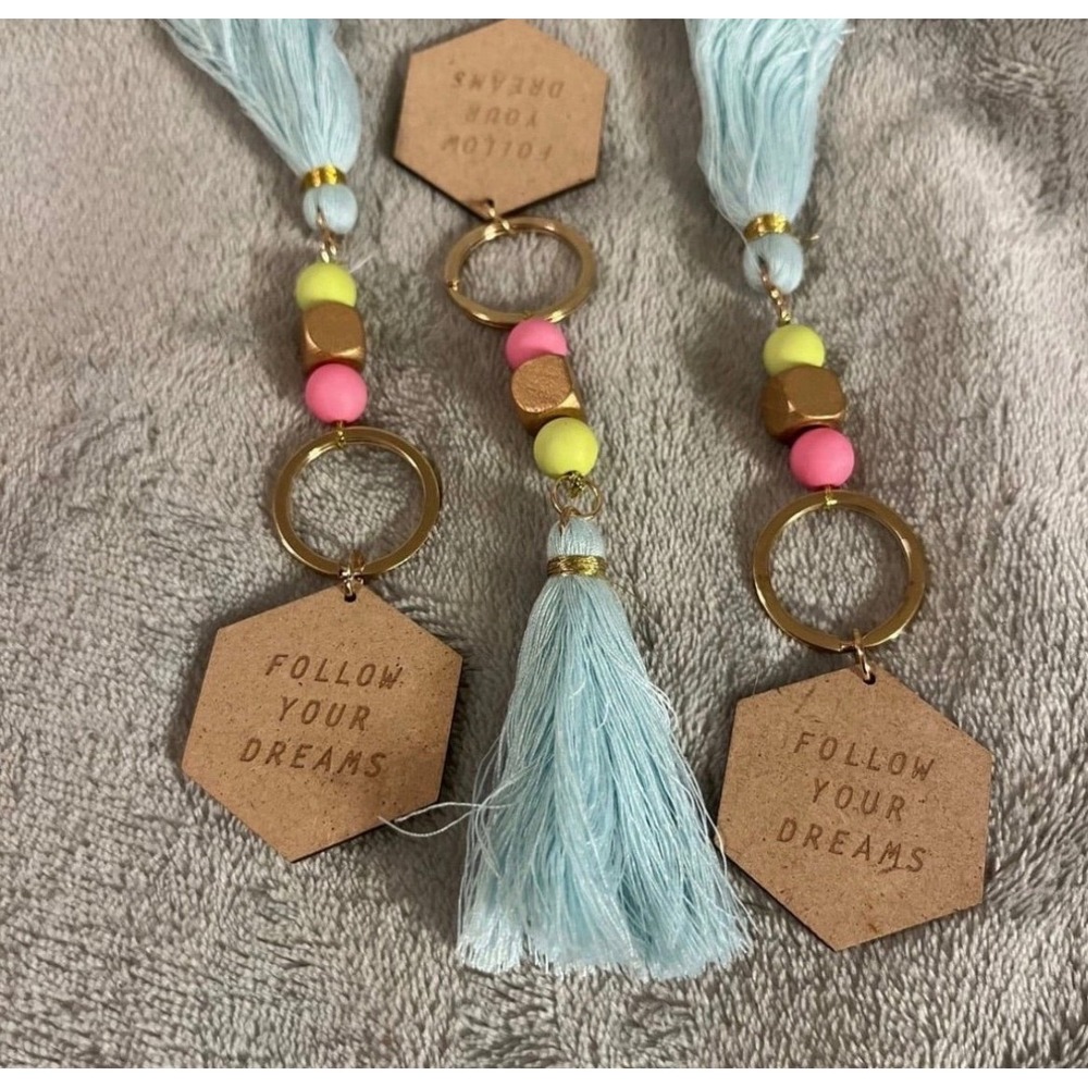 Hallmark "Follow Your Dreams" Tassel Keychain Lot (3)